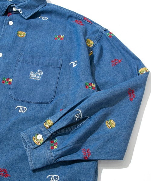go slow caravan(ゴースローキャラバン)の「DOMDOM × gsc 綿レーヨンデニム L/Sシャツ(シャツ/ブラウス・メンズ・ダークインディゴブルー/ライトインディゴブルー・LARGE/X-LARGE/MEDIUM)」の6枚目の写真