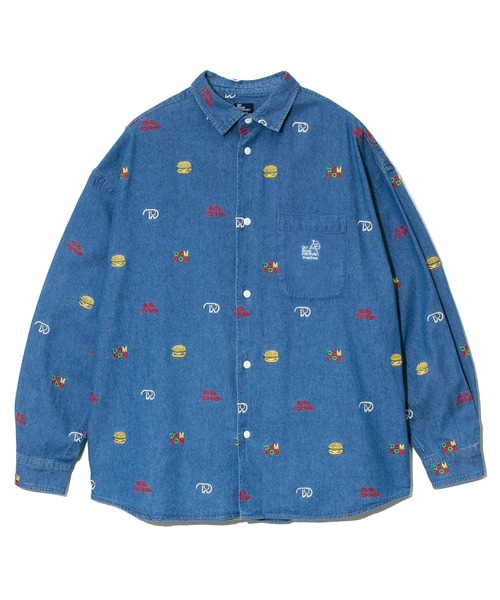 go slow caravan(ゴースローキャラバン)の「DOMDOM × gsc 綿レーヨンデニム L/Sシャツ(シャツ/ブラウス・メンズ・ダークインディゴブルー/ライトインディゴブルー・LARGE/X-LARGE/MEDIUM)」の3枚目の写真