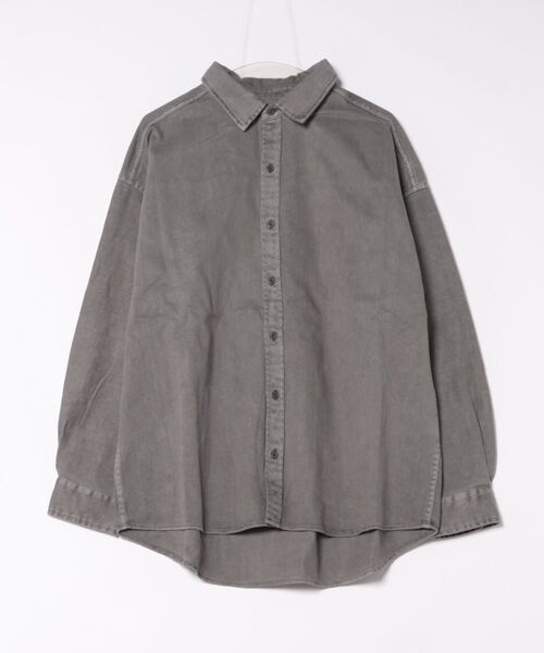 Revo.（レボ）の「Revo. オーバーサイズ ピグメント加工 コットンツイル 長袖シャツ（シャツ/ブラウス・メンズ・パープル/スモークグレー/ベージュ・2/1）」の5枚目の写真