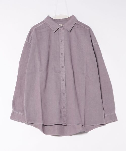 Revo.（レボ）の「Revo. オーバーサイズ ピグメント加工 コットンツイル 長袖シャツ（シャツ/ブラウス・メンズ・パープル/スモークグレー/ベージュ・2/1）」の6枚目の写真
