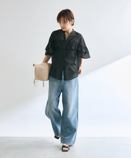 RIVE DROITE ブラウス シャツ 予約「着映え/二の腕カバー