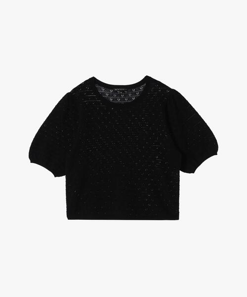 To b. by agnes b.（トゥービーバイアニエスベー）の「デイジーストライプニットプルオーバー（ニット/セーター・レディース・ブラック・FREE）」の2枚目の写真