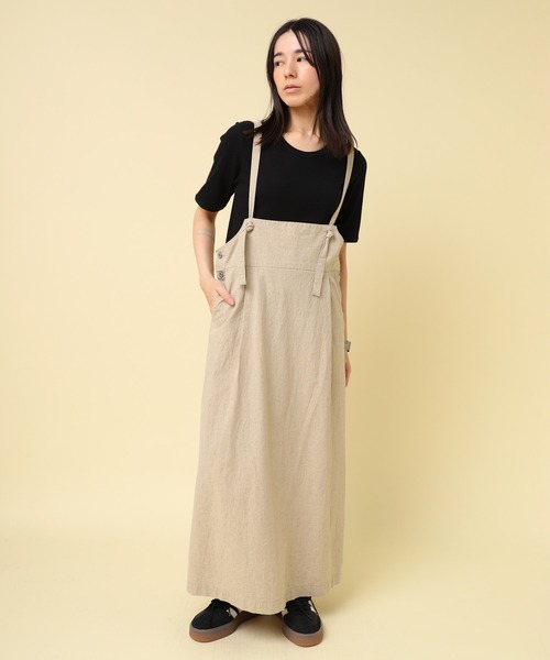 RNA-N（アールエヌエーエヌ）の「D1672 ＶＩＮＴＡＧＥ　ＦＩＮＩＳＨサロペット（スカート・レディース・ブルー系その他/キナリ/ワンウォッシュ・FREE）」の4枚目の写真