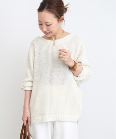 Deuxieme Classe Lily Linen アゼプルオーバー グレー Lily Linen アゼプルオーバー（ニット／セーター）｜MUSE de