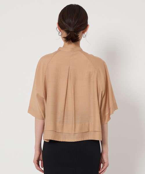 green label relaxingシアーバンドカラーショートスリーブ　美品 green label relaxing（グリーンレーベルリラクシング）の「シアー