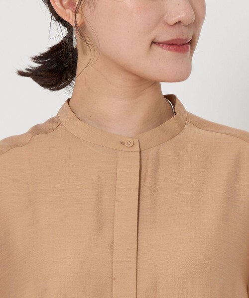 green label relaxingシアーバンドカラーショートスリーブ　美品 UNITED ARROWS green label relaxing シアー バンドカラー