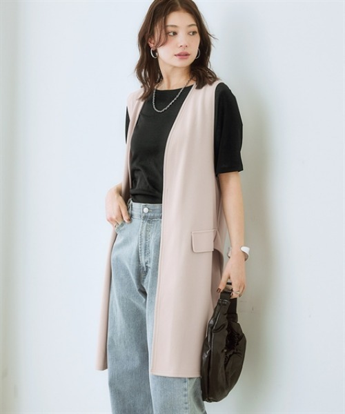 nissen(ニッセン)の「スラブシアー5分袖コンパクトTシャツ(Tシャツ/カットソー・レディース・モカ/ブラック/ライトベージュ/オフホワイト/ブルー・LL/3L/S/M/L)」の13枚目の写真