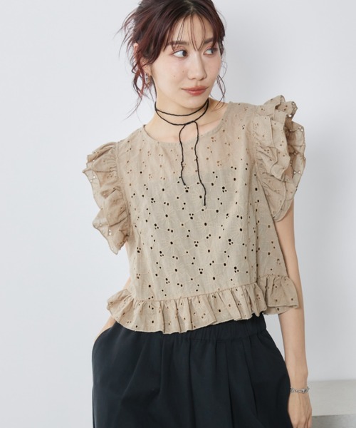 Auntie Rosa Holiday(アンティローザホリデー)の「レースノースリブラウス(シャツ/ブラウス・レディース・ホワイト/ブラウン・FREE)」の17枚目の写真