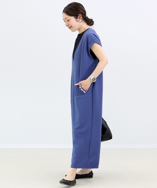 ラインパールVネックワンピース（ワンピース）｜Aletta vita（アレッ