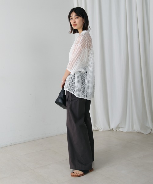 Bou Jeloud（ブージュルード）の「幾何学柄レース半袖シャツ（シャツ/ブラウス・レディース・ブラック/オフホワイト・38）」の14枚目の写真