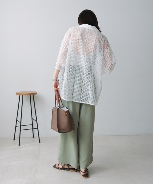 Bou Jeloud（ブージュルード）の「幾何学柄レース半袖シャツ（シャツ/ブラウス・レディース・ブラック/オフホワイト・38）」の16枚目の写真