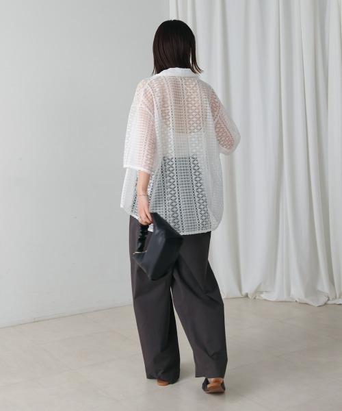 Bou Jeloud（ブージュルード）の「幾何学柄レース半袖シャツ（シャツ/ブラウス・レディース・ブラック/オフホワイト・38）」の17枚目の写真