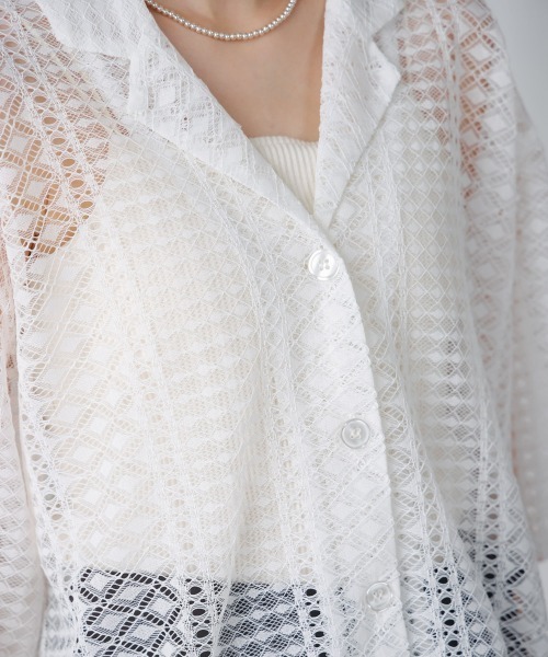 Bou Jeloud（ブージュルード）の「幾何学柄レース半袖シャツ（シャツ/ブラウス・レディース・ブラック/オフホワイト・38）」の18枚目の写真