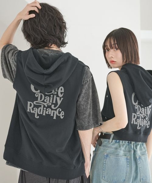 パーカー 「UNISEX/選べる着丈」ロゴウラケフーディー レディース メンズ UNISEX/選べる着丈】ロゴウラケフーディー（パーカー）｜Anui