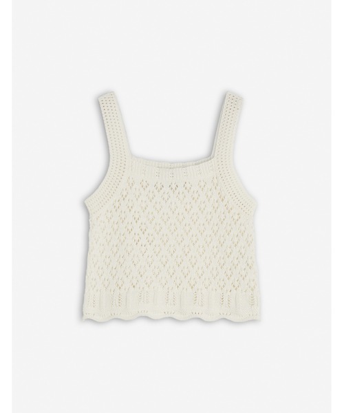 セール】LACE KNIT CROCHET CROP TOP（タンクトップ）｜Maison