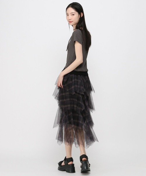 3.3 Field Trip （3.3フィールドトリップ）の「3.3 Field Trip／チェックフリルスカート（スカート・レディース・ネイビー/ブラック・FREE）」の17枚目の写真