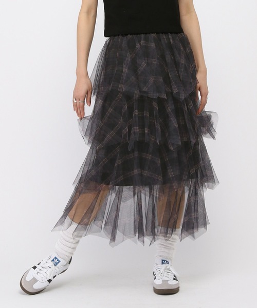 3.3 Field Trip （3.3フィールドトリップ）の「3.3 Field Trip／チェックフリルスカート（スカート・レディース・ネイビー/ブラック・FREE）」の13枚目の写真