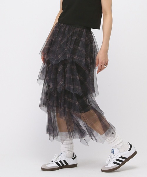 3.3 Field Trip （3.3フィールドトリップ）の「3.3 Field Trip／チェックフリルスカート（スカート・レディース・ネイビー/ブラック・FREE）」の12枚目の写真