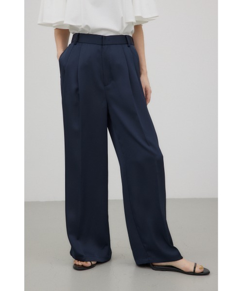 crie conforto(クリーコンフォルト)の「サテンワイドパンツ(スラックス・レディース・ブラウン/ベージュ/ネイビー・SMALL/MEDIUM)」の3枚目の写真