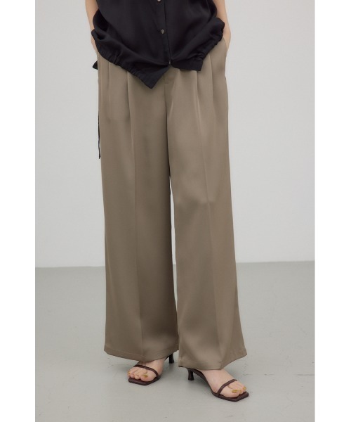 crie conforto(クリーコンフォルト)の「サテンワイドパンツ(スラックス・レディース・ブラウン/ベージュ/ネイビー・SMALL/MEDIUM)」の11枚目の写真