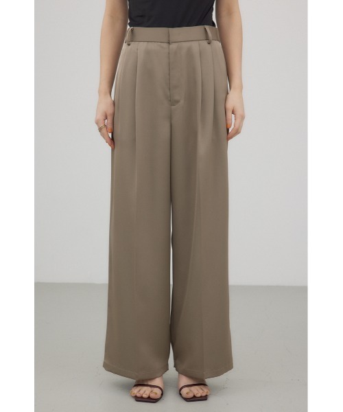 crie conforto(クリーコンフォルト)の「サテンワイドパンツ(スラックス・レディース・ブラウン/ベージュ/ネイビー・SMALL/MEDIUM)」の8枚目の写真