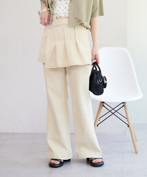 Kastane | 【低身長サイズ/2サイズ展開/セットアイテム】プリーツスカート付きフレアデニム(デニムパンツ)