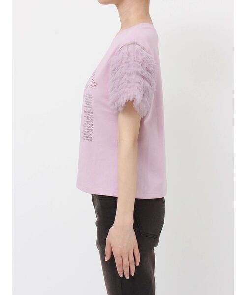 jouetie♡チュールフリンジトップス セール】フリルチュールドッキングTシャツ（Tシャツ/カットソー