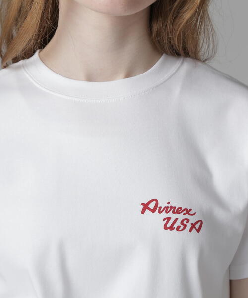 Tシャツ・カットソー [Gila Archive] PIN UP GIRL CROP T-SHIRT_BK GL25SUTP01BK WOMAN》PINUP GIRL T-SHIRT | AVIREX（アヴィレックス