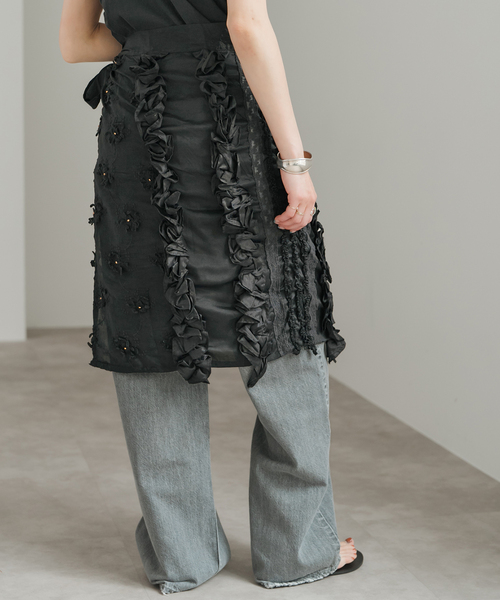 クリンクルクリンクルクリンクル frill apron skirt crinkle スカート 「crinkle crinkle（クリンクルクリンクル