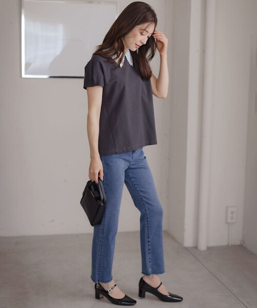 レース襟フレンチテリー カットソー（Tシャツ/カットソー）｜組曲