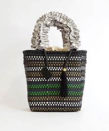 【極美品✨】WOVEN メキシコ製 メルカド カゴバッグ グレー/ホワイト WOVEN ウーヴン】メルカドバッグ スモール 【MERCADO BAG SMALL