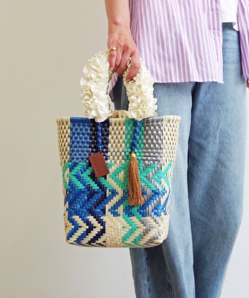 WOVEN(ウーヴン)の「WOVEN (ウーヴン) / メキシコ製 メルカドバッグ × フリルハンドルカバー(かごバッグ・レディース・ブラック系1/ブラック系/ブルー系その他/シルバー系その他/ブラック系その他/ブラック系その他3/ブラック系2/シルバー/シルバー系その他2/ブラック系その他2/ブルー系その他2/ブルー系その他3・FREE)」の13枚目の写真