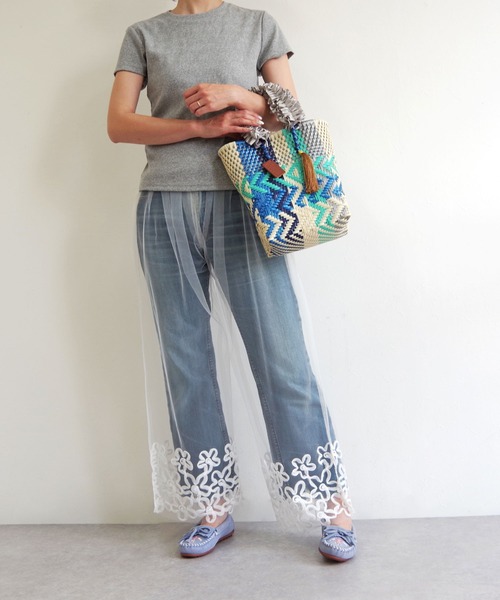 WOVEN(ウーヴン)の「WOVEN (ウーヴン) / メキシコ製 メルカドバッグ × フリルハンドルカバー(かごバッグ・レディース・ブラック系1/ブラック系/ブルー系その他/シルバー系その他/ブラック系その他/ブラック系その他3/ブラック系2/シルバー/シルバー系その他2/ブラック系その他2/ブルー系その他2/ブルー系その他3・FREE)」の16枚目の写真