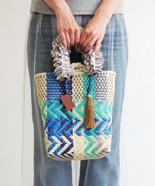 WOVEN(ウーヴン)の「WOVEN (ウーヴン) / メキシコ製 メルカドバッグ × フリルハンドルカバー(かごバッグ・レディース・ブラック系1/ブラック系/ブルー系その他/シルバー系その他/ブラック系その他/ブラック系その他3/ブラック系2/シルバー/シルバー系その他2/ブラック系その他2/ブルー系その他2/ブルー系その他3・FREE)」の19枚目の写真