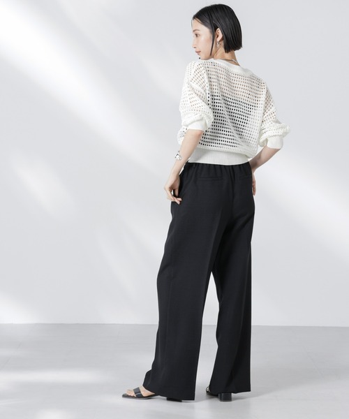 NANO universe（ナノユニバース）の「タックイージーセンタープレスストレートパンツ（その他パンツ・レディース・ブラック/ライム/サンドベージュ・FREE）」の21枚目の写真