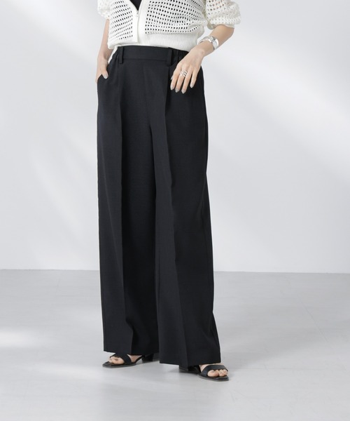 NANO universe（ナノユニバース）の「タックイージーセンタープレスストレートパンツ（その他パンツ・レディース・ブラック/ライム/サンドベージュ・FREE）」の18枚目の写真