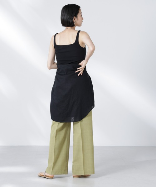 NANO universe（ナノユニバース）の「タックイージーセンタープレスストレートパンツ（その他パンツ・レディース・ブラック/ライム/サンドベージュ・FREE）」の16枚目の写真
