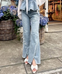 【おそろいコレクション】レースアップデニムパンツ