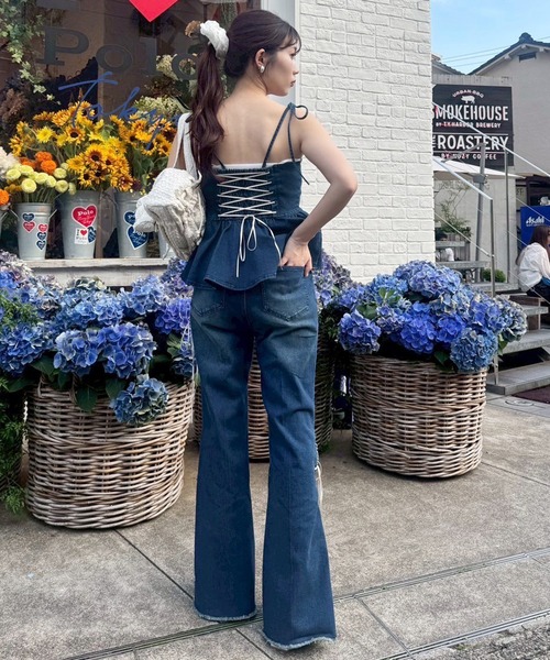 one after another NICE CLAUP（ワンアフターアナザーナイスクラップ）の「【おそろいコレクション】レースアップデニムパンツ（デニムパンツ・レディース・ブルー/ネイビー・SMALL/MEDIUM）」の16枚目の写真