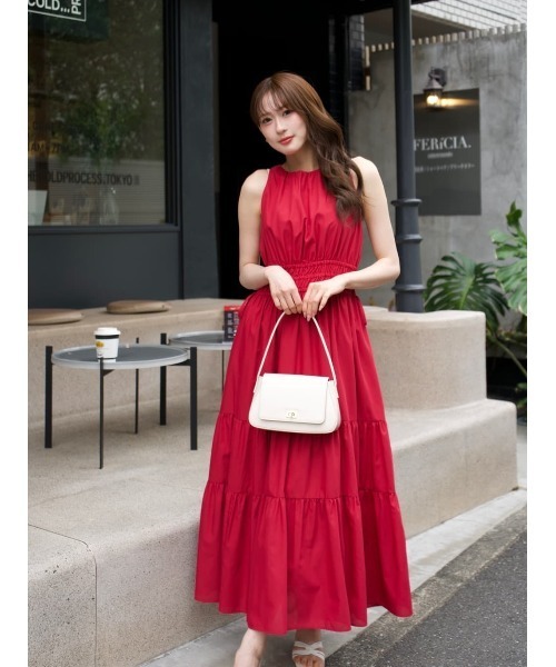 ワンピース Riviera Bow Tiered Long Dress herlipto Riviera Bow Tiered Long Dress（ワンピース）｜Her lip to