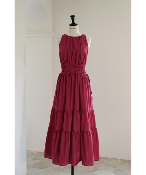 Her lip to(ハーリップトゥー)の「Riviera Bow Tiered Long Dress(ワンピース・レディース・レッド系/ブラック/ブラウン/ピンク系・M/S)」の10枚目の写真
