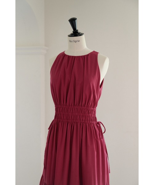 Her lip to(ハーリップトゥー)の「Riviera Bow Tiered Long Dress(ワンピース・レディース・レッド系/ブラック/ブラウン/ピンク系・M/S)」の11枚目の写真