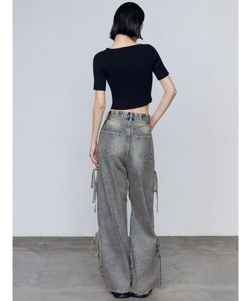 EMODA カットアウトルーズジーンズ EMODA ジーンズ デニム デニムパンツ カットアウトルーズ