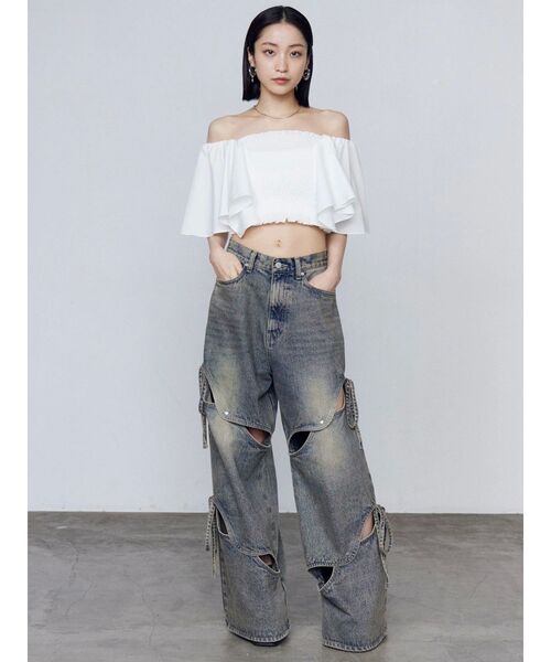 EMODA（エモダ）の「カットアウトルーズジーンズ（デニムパンツ）」 - WEAR