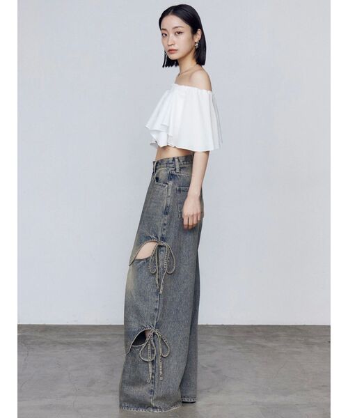 カットアウトルーズジーンズ　EMODA エモダ EMODA（エモダ）の「カットアウトルーズジーンズ（デニムパンツ