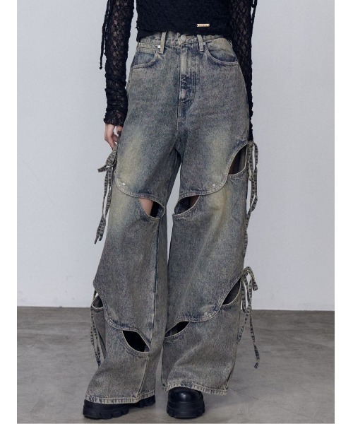 EMODA❤︎カットアウトルーズジーンズ カットアウトルーズジーンズ（デニムパンツ）｜EMODA（エモダ