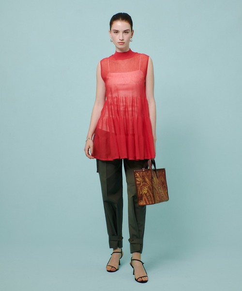 allureville（アルアバイル）の「シアーティアードチュニック（ニット/セーター・レディース・レッド/イエロー/ブラック・2）」の9枚目の写真