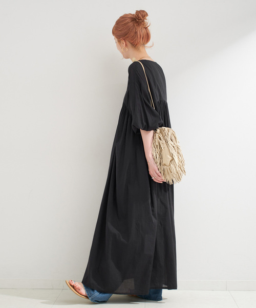 B.C STOCK(ベーセーストック)の「手洗い可 / ボイルVネックマキシワンピース(ワンピース・レディース・ブラック/ブラウン/ブルー・FREE)」の8枚目の写真