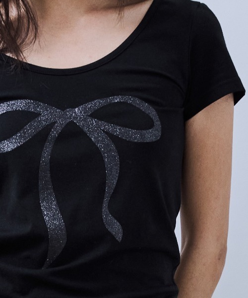 tシャツ A'GEM/9 × .kom 「PLACE STUDIO/プレイススタジオ」 Pure Glitter Ribbon Graphic Sho A'GEM/9 × .kom 『PLACE STUDIO/プレイススタジオ』 Pure