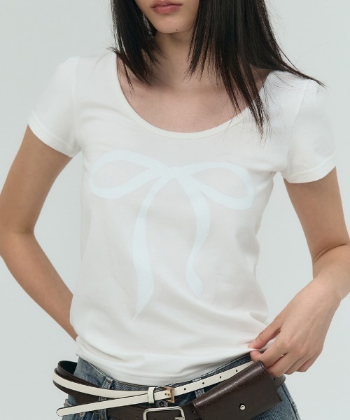 tシャツ A'GEM/9 × .kom 「PLACE STUDIO/プレイススタジオ」 Pure Glitter Ribbon Graphic Sho A'GEM/9 × .kom 『PLACE STUDIO/プレイススタジオ』 Pure